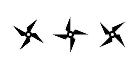Ninja weapon shuriken star japanese style flat vector icon design.