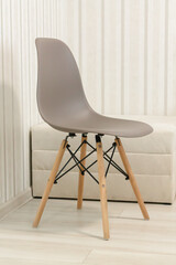 Minimalist modern design plastic brown chair