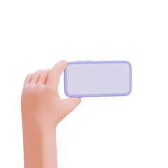 Businessman holding a mobile phone. 3d render illustration with Clipping path.