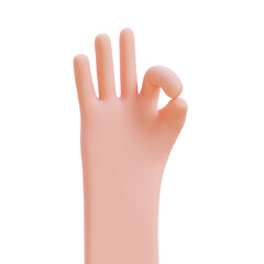 Fototapeta premium Cartoon hands. Hands raised to count fingers. 3d render illustration with Clipping path.