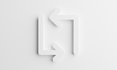 Two arrow icons move in a square, a symbol of the movement,3d illustration.