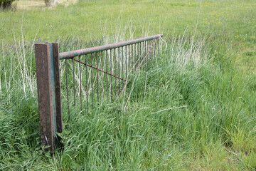 gate on a grass
