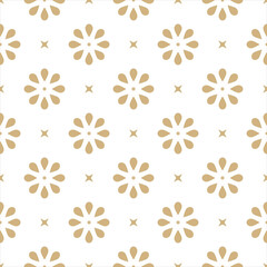 seamless pattern of gold star and flowers.