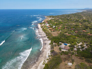 The coastline and homes in Playa Negra and Langosta, Costa Rica