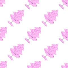 Seamless christmas tree pattern for new year gifts and fabrics
