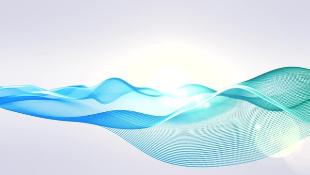 4k Footage of Abstract Wave Particle and Lines over white Background, Digital Technology and Innovation Concept