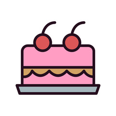 Cake With Cherry On Top Icon
