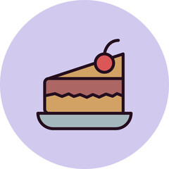 Piece Of Cake On Plate Icon