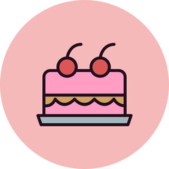 Cake With Cherry On Top Icon