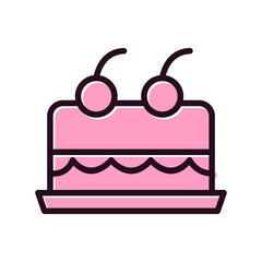 Cake With Cherry On Top Icon