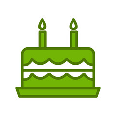 Birthday Cake With Candle Icon