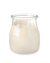 Mayonnaise in glass jar isolated on white