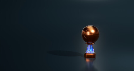 Shiny Basketball Bronze Trophy with a Dark background