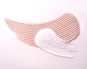 Texture swatches. Creamy drop skincare cream product lotion thick fresh smooth smear isolated vector texture stock illustration. Realistic cosmetic cream smears.