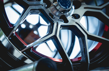 Car metal disc at the black background