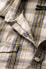Classic plaid shirt in gray and yellow
