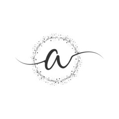 A Initial Logo Handwriting Template Vector Illustration. Abstract smile A Letter Logo Design.