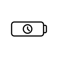 Battery with clock simple icon vector. Flat design