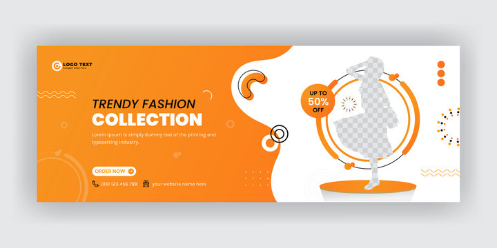 Trendy fashion collection social media facebook cover banner template