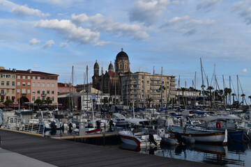 Fototapeta premium Saint Raphael cityscape, Saint Raphael city, sight in southern France on mediterranee