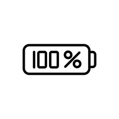 Full battery simple iocn vector. Flat design