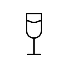 Glass of champagne simple icon vector. Flat design