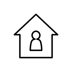 Fototapeta na wymiar Human, house simple icon vector. Flat design