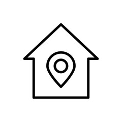 Location pointer, house simple icon vector. Flat design