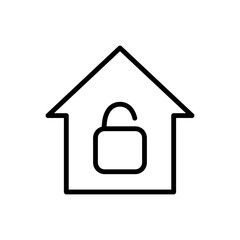 Obraz premium Lock, house simple icon vector. Flat design