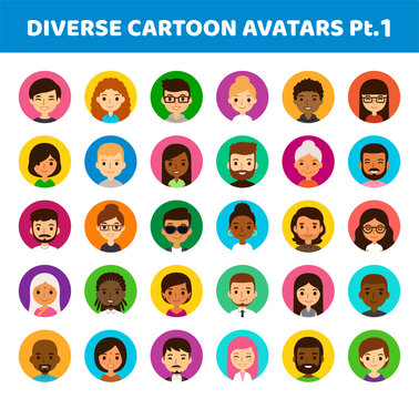 Diverse Cartoon Avatars