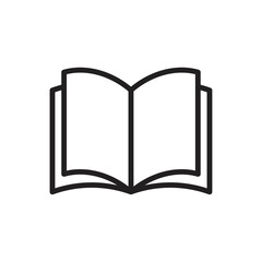 Open book simple icon vector.Flat design