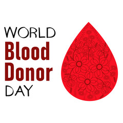 World Blood Donor Day poster. Vector illustration with human arm. 