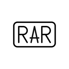 RAR simple icon vector. Flat design