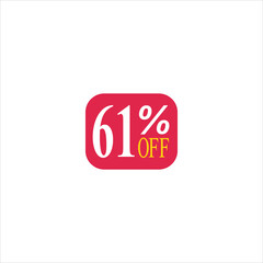 61 offer tag discount vector icon stamp on a white background
