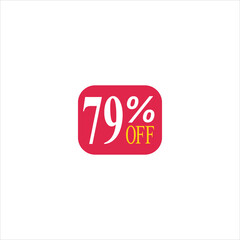 79 offer tag discount vector icon stamp on a white background