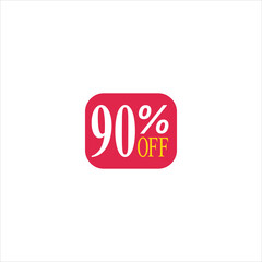 90 offer tag discount vector icon stamp on a white background