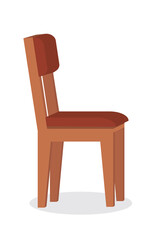 wooden chair with upholstered seat and back on a white background isolated