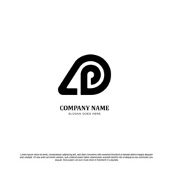 Fototapeta premium Creative sheep head logo design and P letter logo design