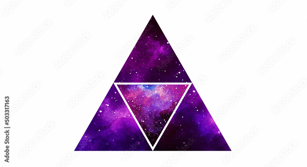 Canvas Prints galaxy nebula background vector illustration with triangle