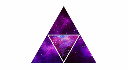 Galaxy nebula background vector illustration with triangle