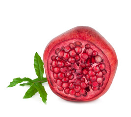 Ripe pomegranate fruit isolated on a white background