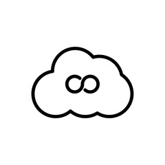 Infinity, cloud simple icon vector. Flat design