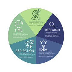 Process chartand and 5 options or steps. Abstract elements of graph, diagram with steps, options, parts or processes. Business template for presentation. Vector illustration.