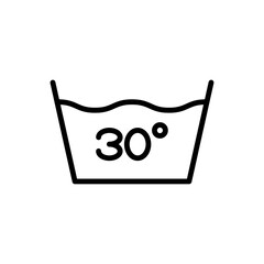 Laundry, 30 degrees simple icon vector. Flat design