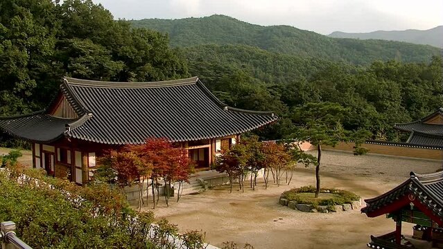 The Buddhist Temple In Haeinsa Monastery. Traditional Korean Architecture. South Korea