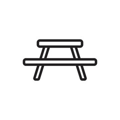 Picnic, camping table simple icon vector. Flat design