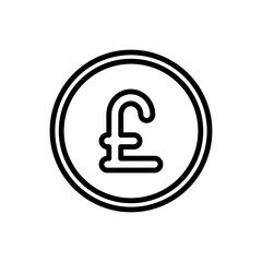 Pound coin simple icon vector. Flat design