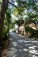 Shady street in the historic center of St. Augustine.