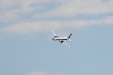 Demonstration flight of the new Russian passenger aircraft IL-114-300 at the International Aviation and Space Salon MAKS-2021 in Zhukovsky