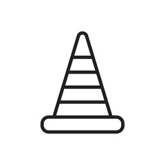 Traffic cone simple icon vector. Flat design